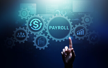 Payroll Business finance concept on virtual screen.