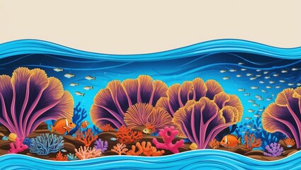 Breathtaking Coral Reef Illustration in Vibrant Colors