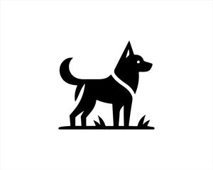
Dog logo design icon symbol vector illustration. Silhouette simple. Animal logo.