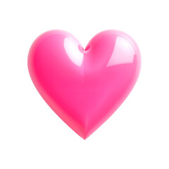 Pink 3d heart shape, sticker, postcard on transparent background png isolated