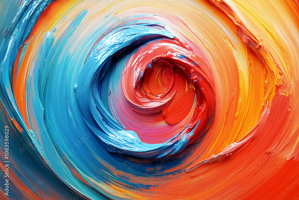Poster vibrant swirling paint creating a captivating abstract design
