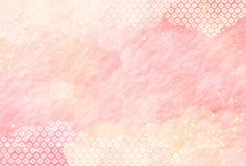 春・新春　ピンクの和柄 和紙の背景　鹿の子	