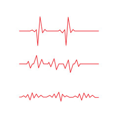 heartbeat pulse editable stroke vector illustration isolated on white backgroud