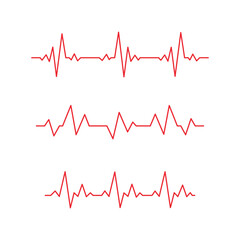 heartbeat pulse editable stroke vector illustration isolated on white backgroud
