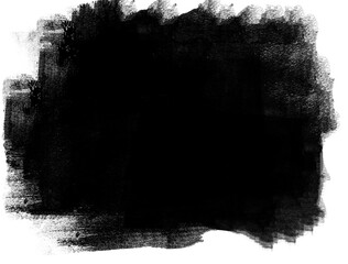 Obraz premium A spot of black paint with uneven edges on white
