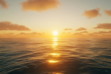 Obraz premium Serene Sunset Over Calm Ocean Waters