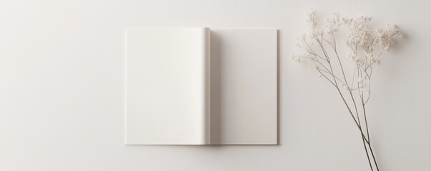 Delicate paper invitation and program for a ceremony, styled in a minimalistic and elegant format