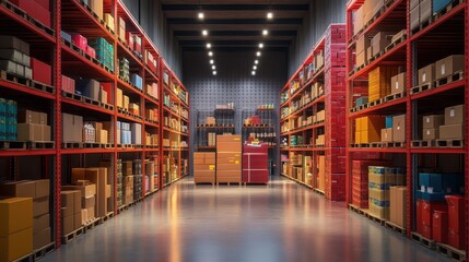 Obraz premium The Warehouse Full of Boxes