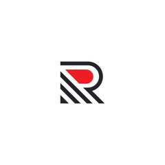 Monogram letter R logo design, letter R geometric logo with shape