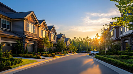 Obraz premium Suburban Homes at Sunset - Photo