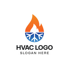 Vector HVAC logo design heating ventilation and air conditioning logo template