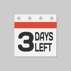 Countdown daily page calendar icon - 3 days left
