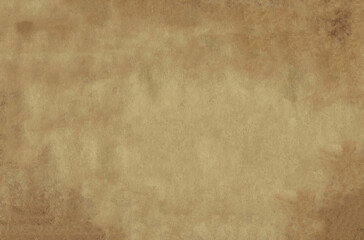 Brown old parchment paper with spots on the surface