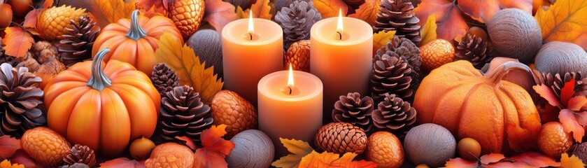 Autumn Centerpiece Ideas Pinecones, Candles, and Mini Pumpkins for Cozy Earthy Decor, Perfect for Fall Tablescapes