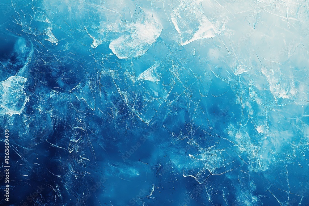 Poster a background of an ice skating rink with a frozen blue surface, featuring visible lines and cracks