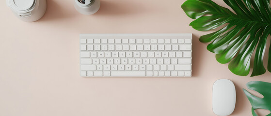 Content marketing strategy, computer keyboard, office supplies, creative workspace, digital engagement tools, business communication essentials