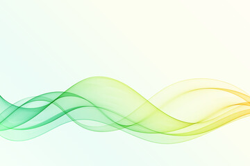 Transparent smoky wave flow, abstract wave background.