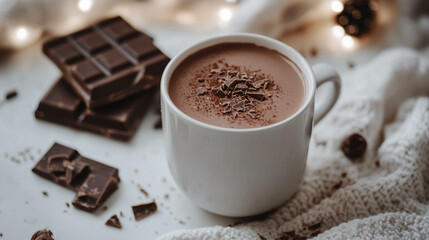 A white hot chocolate mug with cream close-up