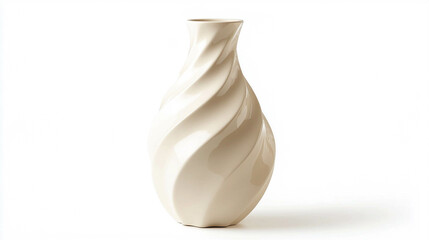 Modern vase in light beige color isolated on a light background