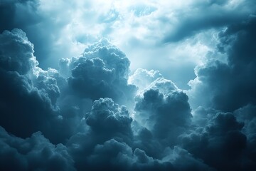 Naklejka premium A panoramic view of dark storm clouds gathering in the sky
