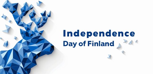 Geometric reindeer art celebrating Finland Independence Day