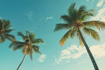 Serene Tropical Beach Scene with Palm Trees
