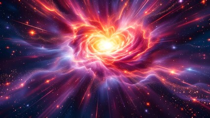 Obraz premium Abstract Festive Background: Pink, Red, Purple, Sparkles, Galaxy