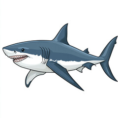 Obraz premium A cartoon shark with its mouth open and teeth showing. 