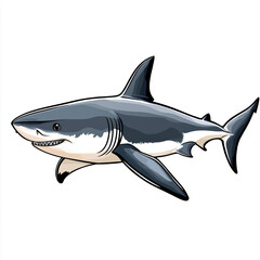 Obraz premium A cartoon shark with its mouth open and teeth showing. 