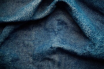 Blue jeans texture background, close-up. illustration of blue jeans fabric background