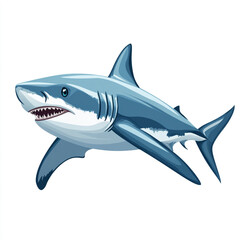 Obraz premium A cartoon shark with its mouth open and teeth showing. 