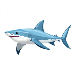 Obraz premium A cartoon shark with its mouth open and teeth showing. 