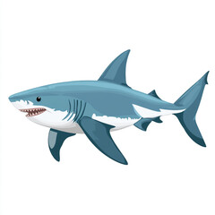 Obraz premium A cartoon shark with its mouth open and teeth showing. 