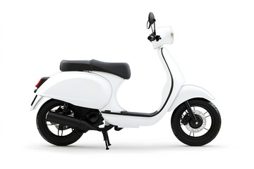 White retro scooter on a clean background