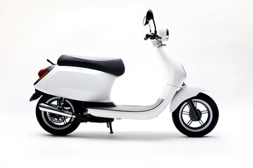 White electric scooter on blank background