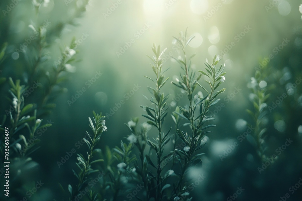 Poster essence of tranquility in soft greenery