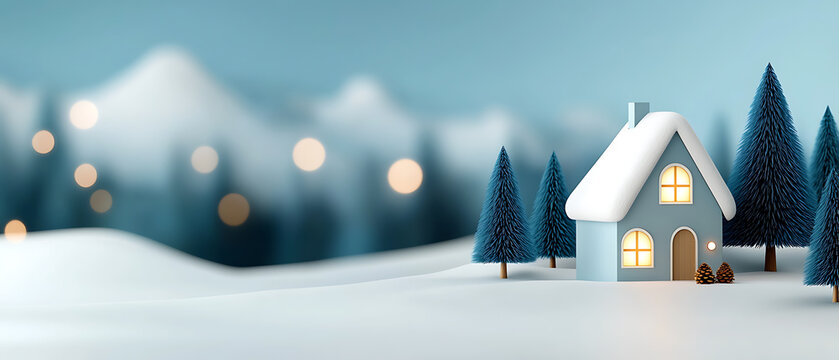 Celebrate a peaceful new year with a snowy landscape scene
