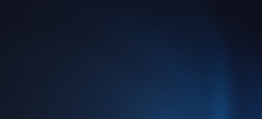 Abstract glowing light blue color noise texture on dark blue grainy gradient background