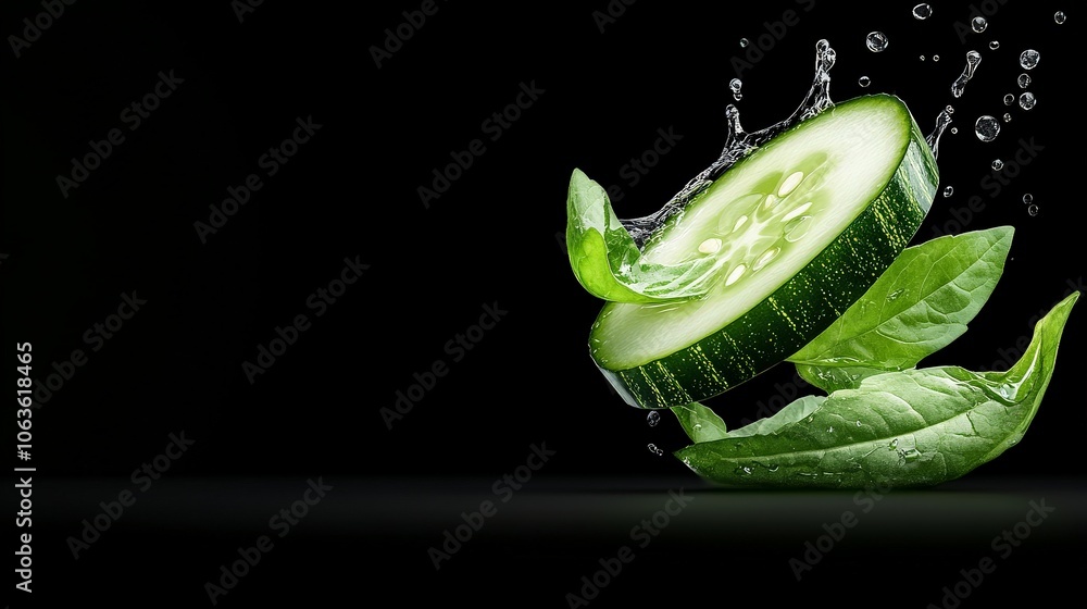 Poster refreshing cucumber splash