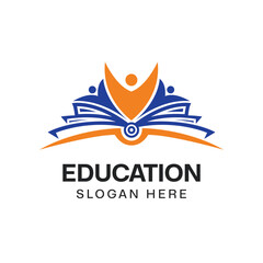 Vector education college coaching academy abstract modern minimalist colorful logo design