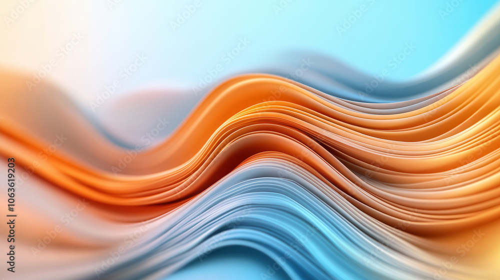 Poster mesmerizing background of swirling colors in orange and blue tones, creating dynamic and fluid visua
