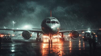 Dramatic Cargo Plane Landing Under Stormy Skies