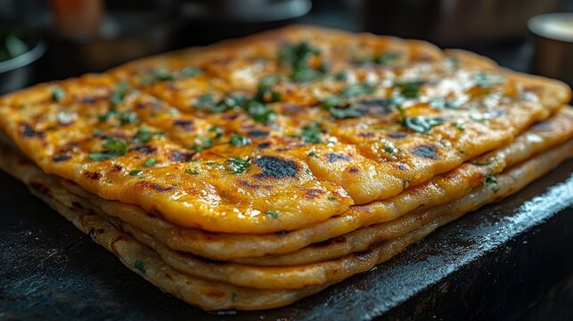a plate of desi indian parantha