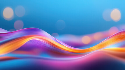 Fototapeta premium abstract representation of AI technology with vibrant colors and smooth waves, creating sense of motion and innovation