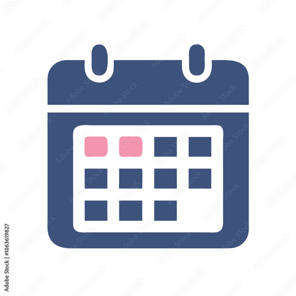 Poster graphic illustration of a calendar with a highlighted day, symbolizing scheduling, planning, and eve