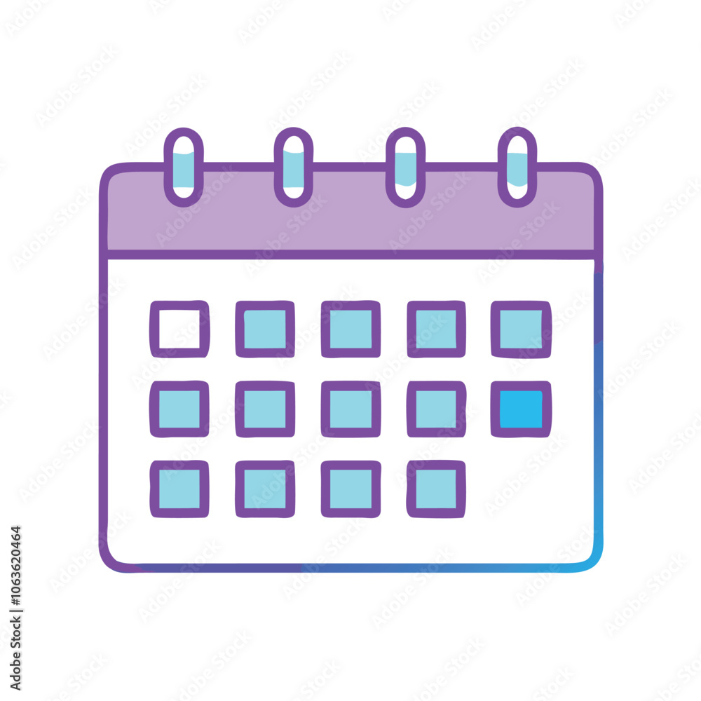 Poster graphic illustration of a calendar with a highlighted day, symbolizing scheduling, planning, and eve
