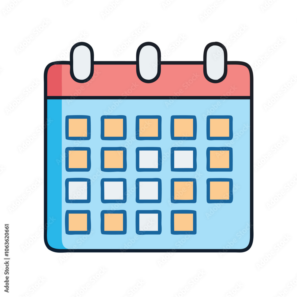 Poster graphic illustration of a calendar with a highlighted day, symbolizing scheduling, planning, and eve