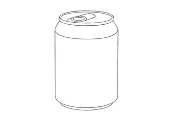 Continuous Line Art of a Soda Aluminum Can. Minimalist Beverage Container Illustration