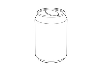 Continuous Line Art of a Soda Aluminum Can. Minimalist Beverage Container Illustration