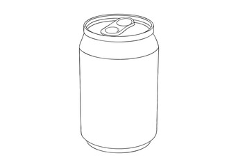 Continuous Line Art of a Soda Aluminum Can. Minimalist Beverage Container Illustration